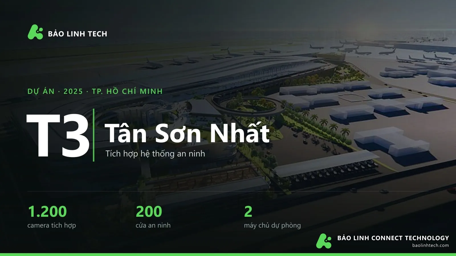 T3 Tân Sơn Nhất — tích hợp 1.200 camera, 200 cửa an ninh, 2 máy chủ dự phòng
